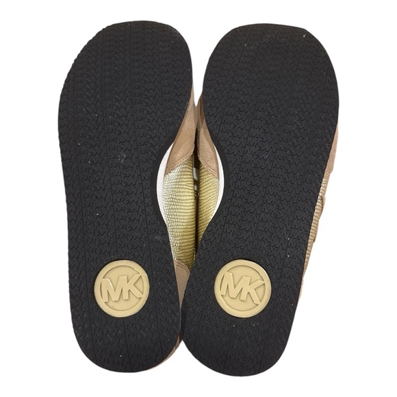 MICHAEL KORS Stylish Gold and Tan Women's Sneakers - Picture 4 of 5